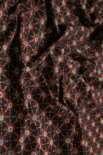 Siyahi - Starry Dusk Ajrakh Cotton Fabric-Rutambhara-RUTAMBHARA