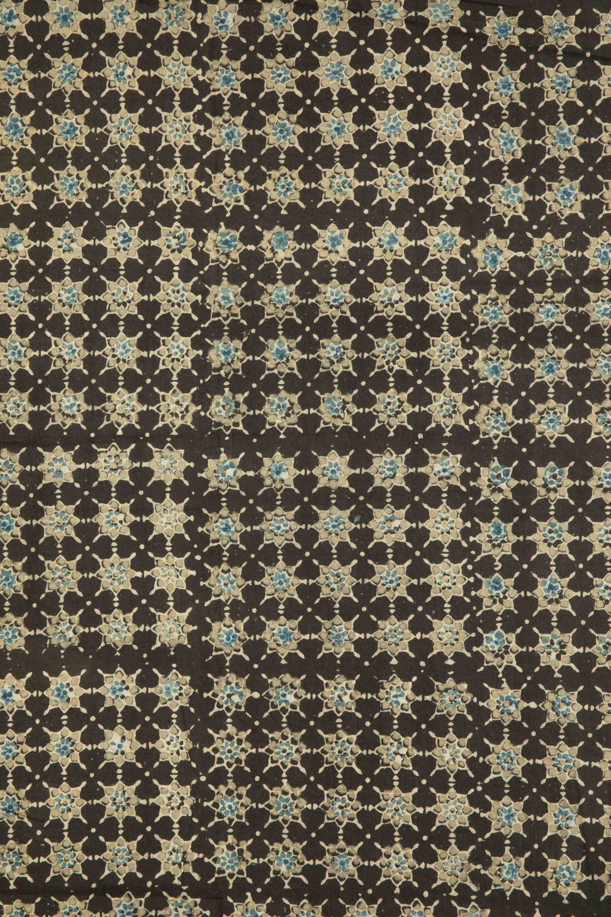 Siyahi - Starry Dusk Ajrakh Cotton Fabric-Rutambhara-RUTAMBHARA