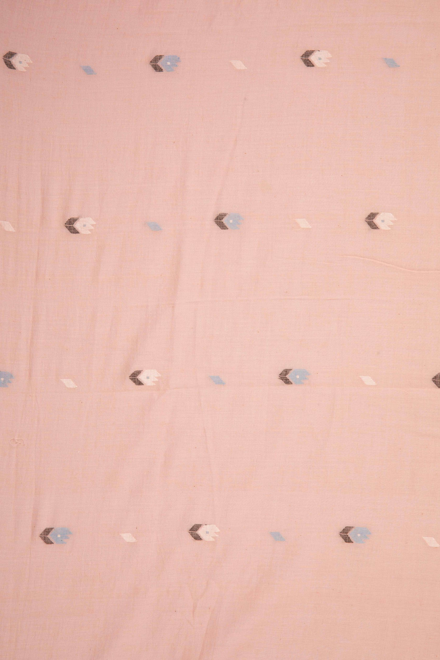Keesha - Blush Hued Handwoven Jamdani Cotton Fabric