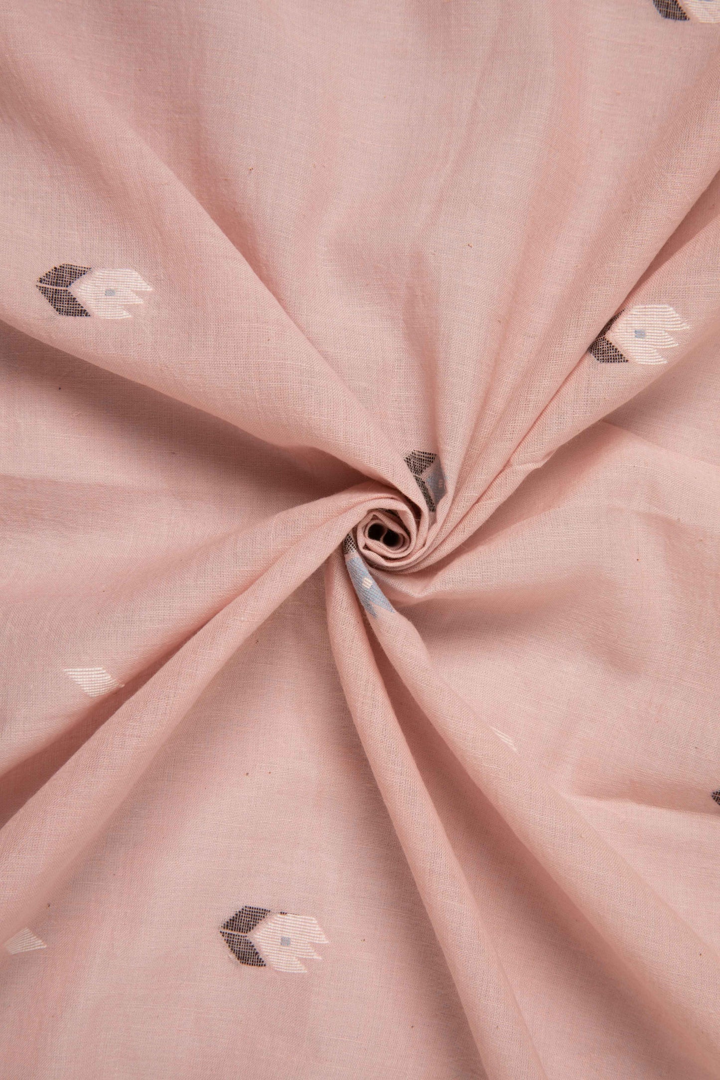 Keesha - Blush Hued Handwoven Jamdani Cotton Fabric
