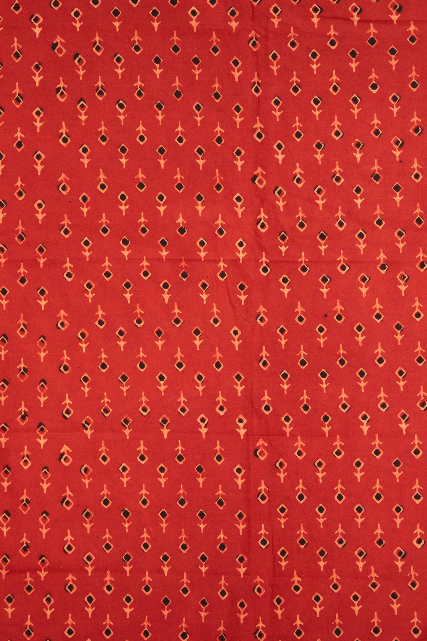 Siyahi - Rust Tribal Motif Sanganeri Dabu Fabric
