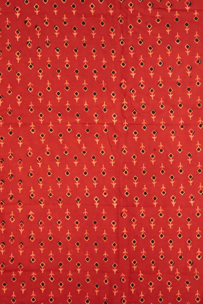 Siyahi - Rust Tribal Motif Sanganeri Dabu Fabric-Rutambhara-RUTAMBHARA