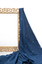 Indigo Kala Cotton Two-Ply with Extra Weft-Rutambhara-RUTAMBHARA