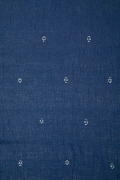 Indigo Kala Cotton Two-Ply with Extra Weft-Rutambhara-RUTAMBHARA