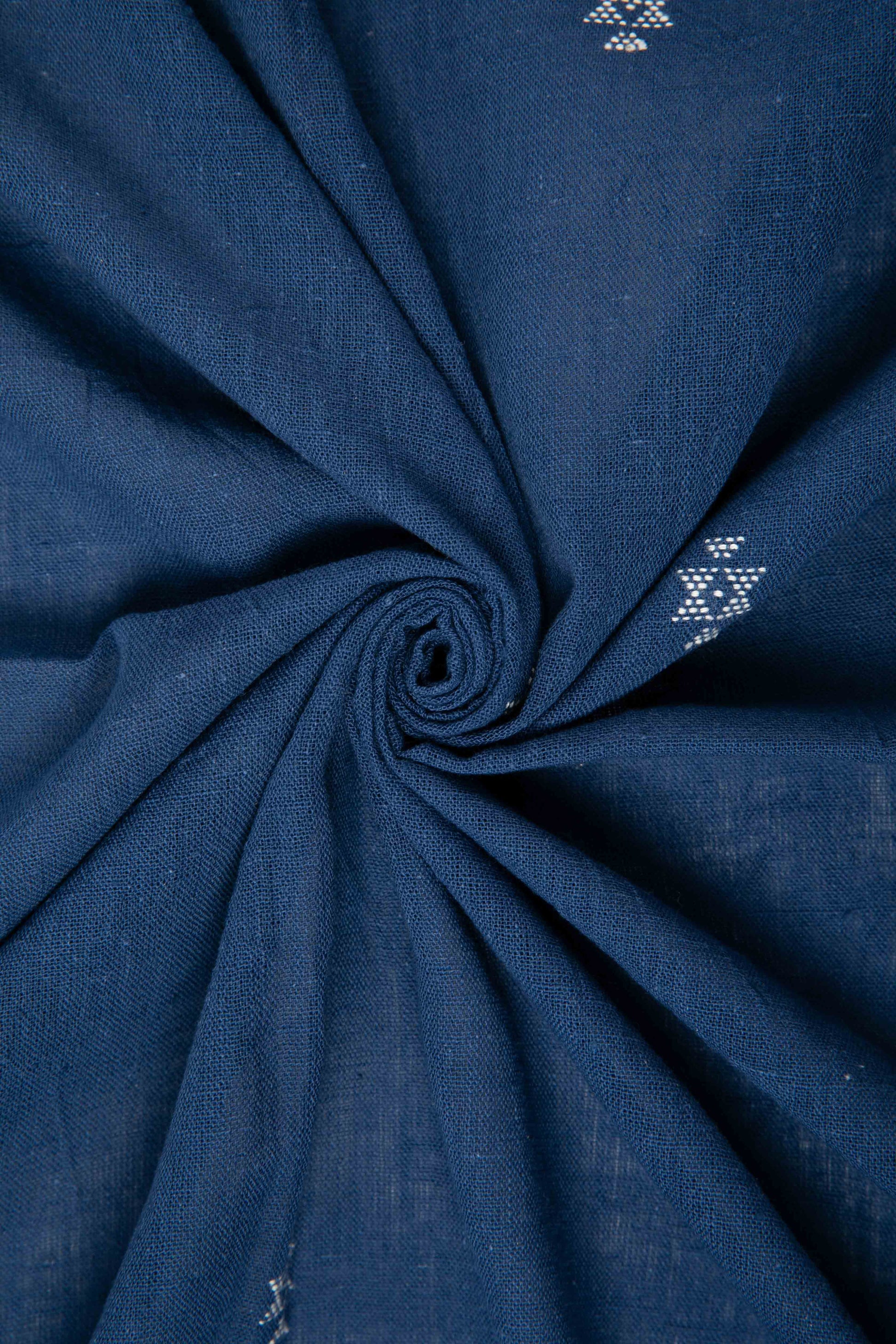 Indigo Kala Cotton Two-Ply with Extra Weft-Rutambhara-RUTAMBHARA