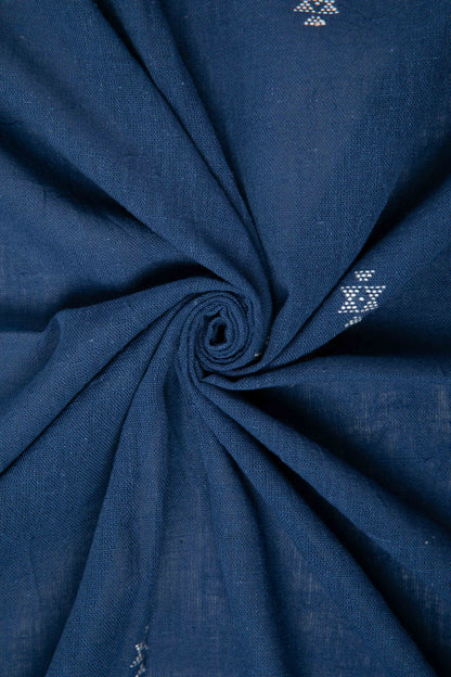 Indigo Kala Cotton Two-Ply with Extra Weft-Rutambhara-RUTAMBHARA