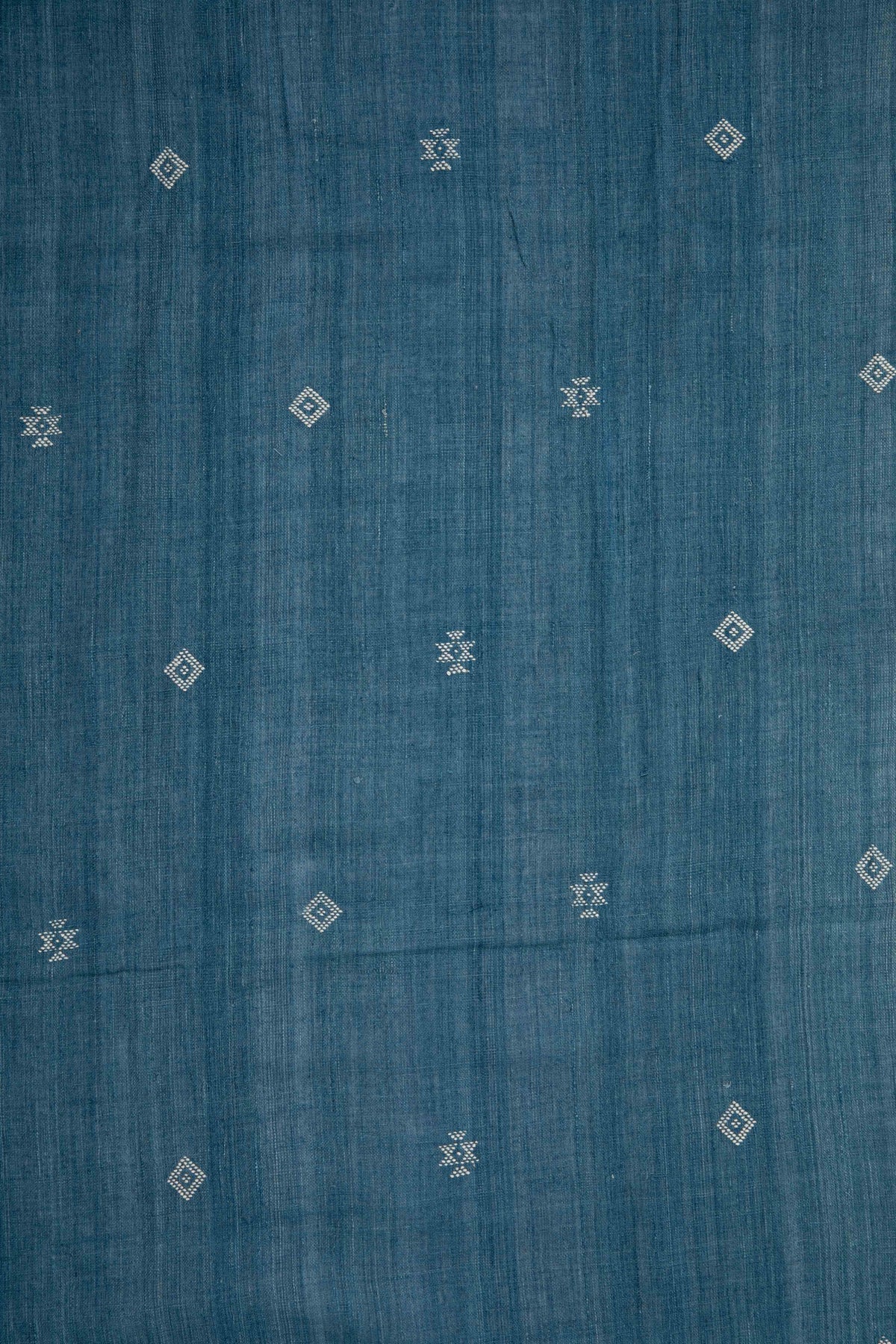 Indigo Kala Cotton with Diamond Weft Motifs