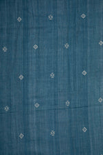 Indigo Kala Cotton with Diamond Weft Motifs-Rutambhara-RUTAMBHARA