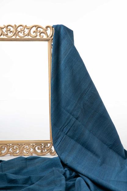 Plain Indigo Kala Cotton – Two-Ply Handwoven-Rutambhara-RUTAMBHARA