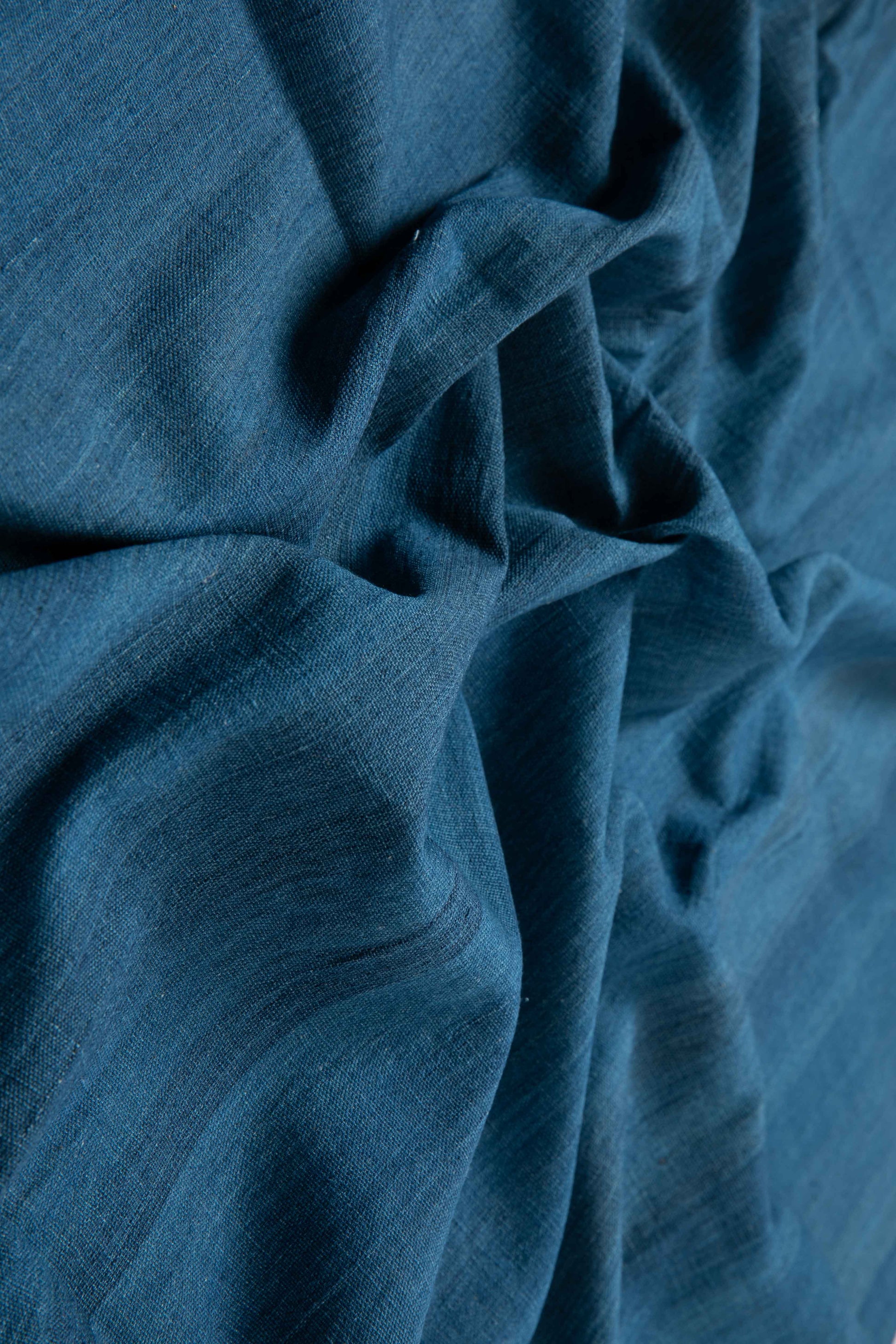 Plain Indigo Kala Cotton – Two-Ply Handwoven-Rutambhara-RUTAMBHARA