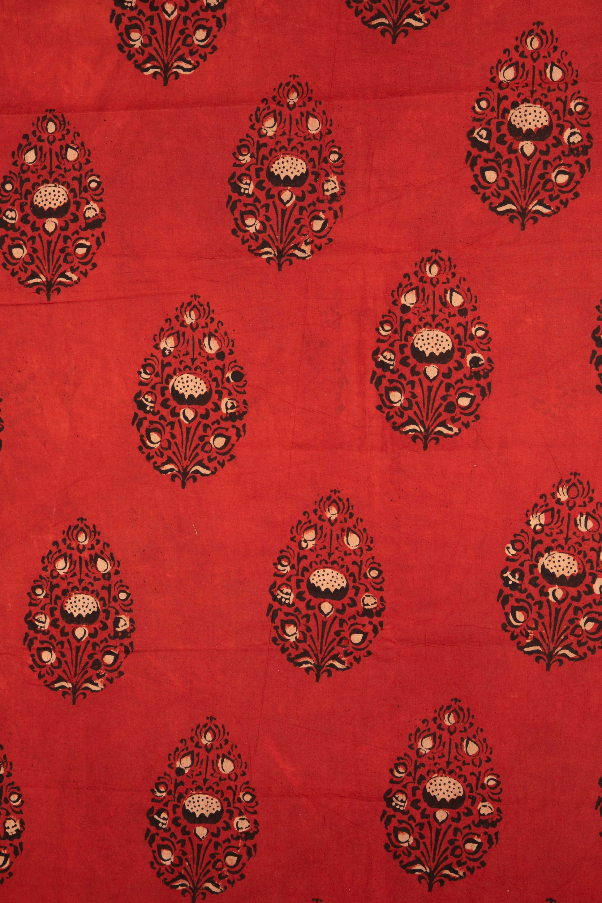 Siyahi - Rustic Red Floral Dabu Print-Rutambhara-RUTAMBHARA