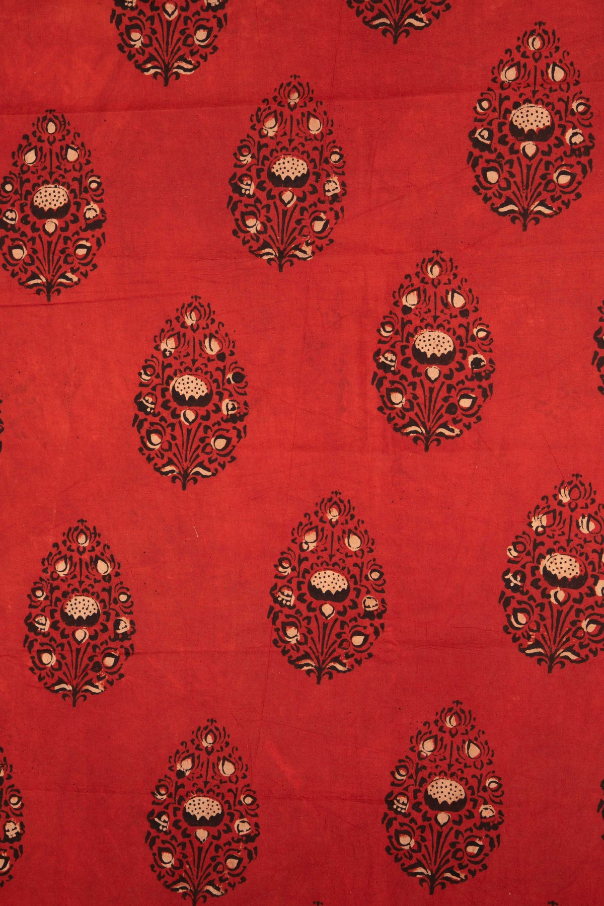 Siyahi - Rustic Red Floral Dabu Print