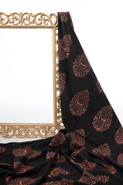 Siyahi - Black Beauty Floral Dabu Print-Rutambhara-RUTAMBHARA