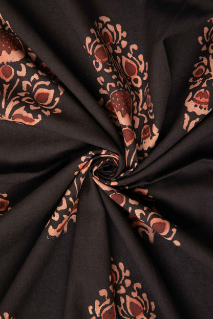 Siyahi - Black Beauty Floral Dabu Print-Rutambhara-RUTAMBHARA