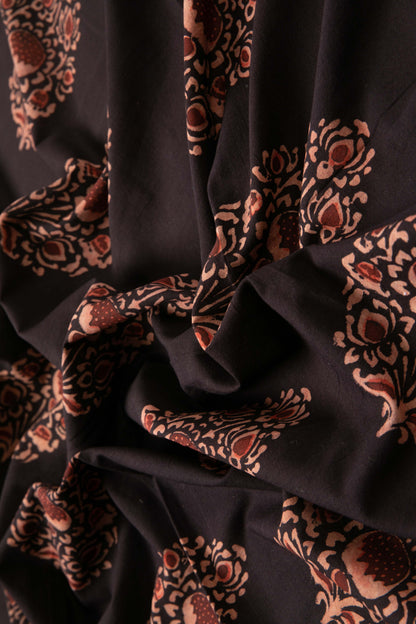 Siyahi - Black Beauty Floral Dabu Print-Rutambhara-RUTAMBHARA