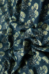 Ushraa - Classic Indigo Ajrakh Hand Block Print Cotton Fabric