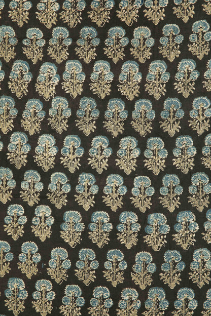 Siyahi - Rustic Charm Ajrakh Cotton Fabric-Rutambhara-RUTAMBHARA