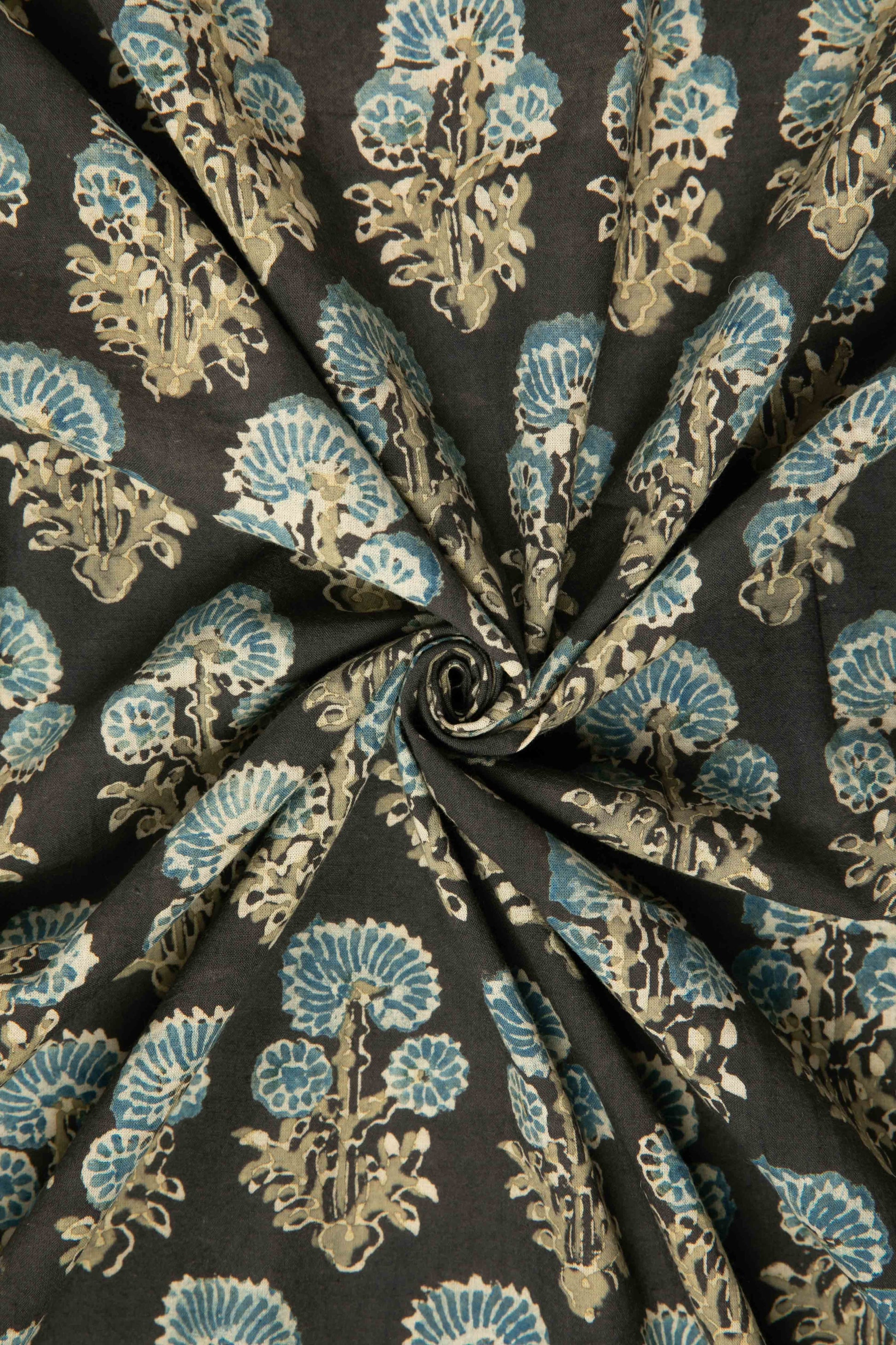 Siyahi - Rustic Charm Ajrakh Cotton Fabric-Rutambhara-RUTAMBHARA