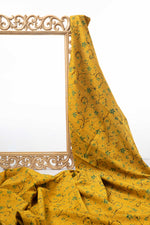 Siyahi - Contemporary Ajrakh Floral Vine Print Cotton Fabric-Rutambhara-RUTAMBHARA