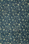 Siyahi - Indigo Ajrakh Fabric With Yellow Floral Design