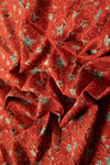 Ushraa - Bold Ajrakh Vine Print Cotton Fabric