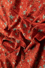Ushraa - Bold Ajrakh Vine Print Cotton Fabric-Rutambhara-RUTAMBHARA