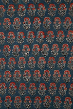 Siyahi - Rustic Charm Ajrakh Cotton Fabric-Rutambhara-RUTAMBHARA