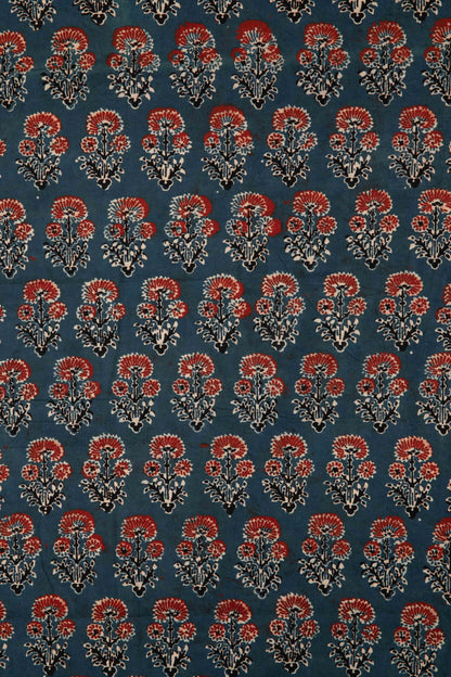 Siyahi - Rustic Charm Ajrakh Cotton Fabric-Rutambhara-RUTAMBHARA