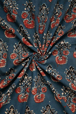 Siyahi - Rustic Charm Ajrakh Cotton Fabric-Rutambhara-RUTAMBHARA