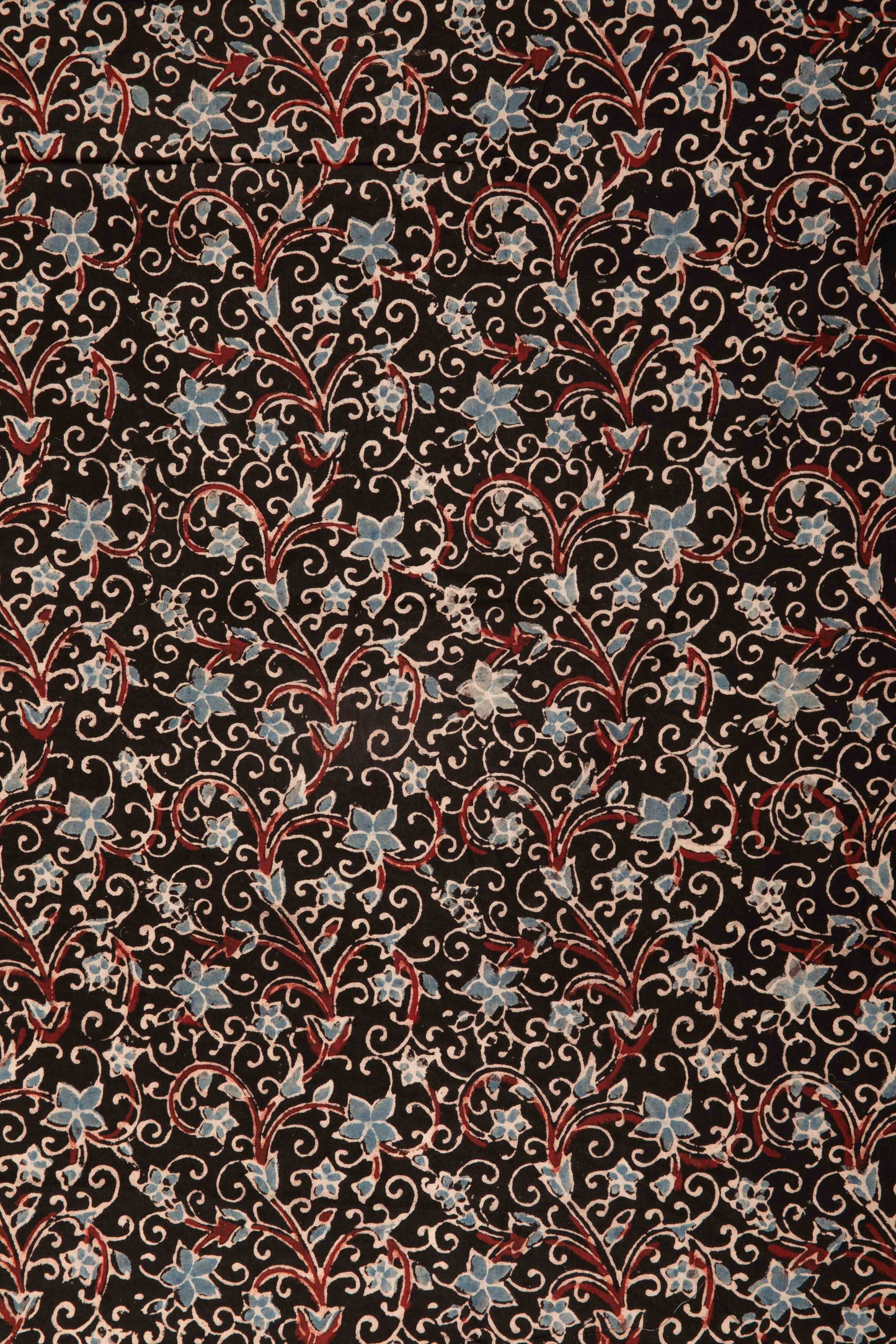 Ushraa - Elegant Blua Blossom Ajrakh Cotton Fabric