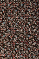 Ushraa - Elegant Blua Blossom Ajrakh Cotton Fabric-Rutambhara-RUTAMBHARA