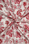 Siyahi - Red Bloom Sanganeri Cotton Fabric