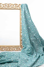 Siyahi - Teal Harmony – Sanganeri Block Print Fabric-Rutambhara-RUTAMBHARA