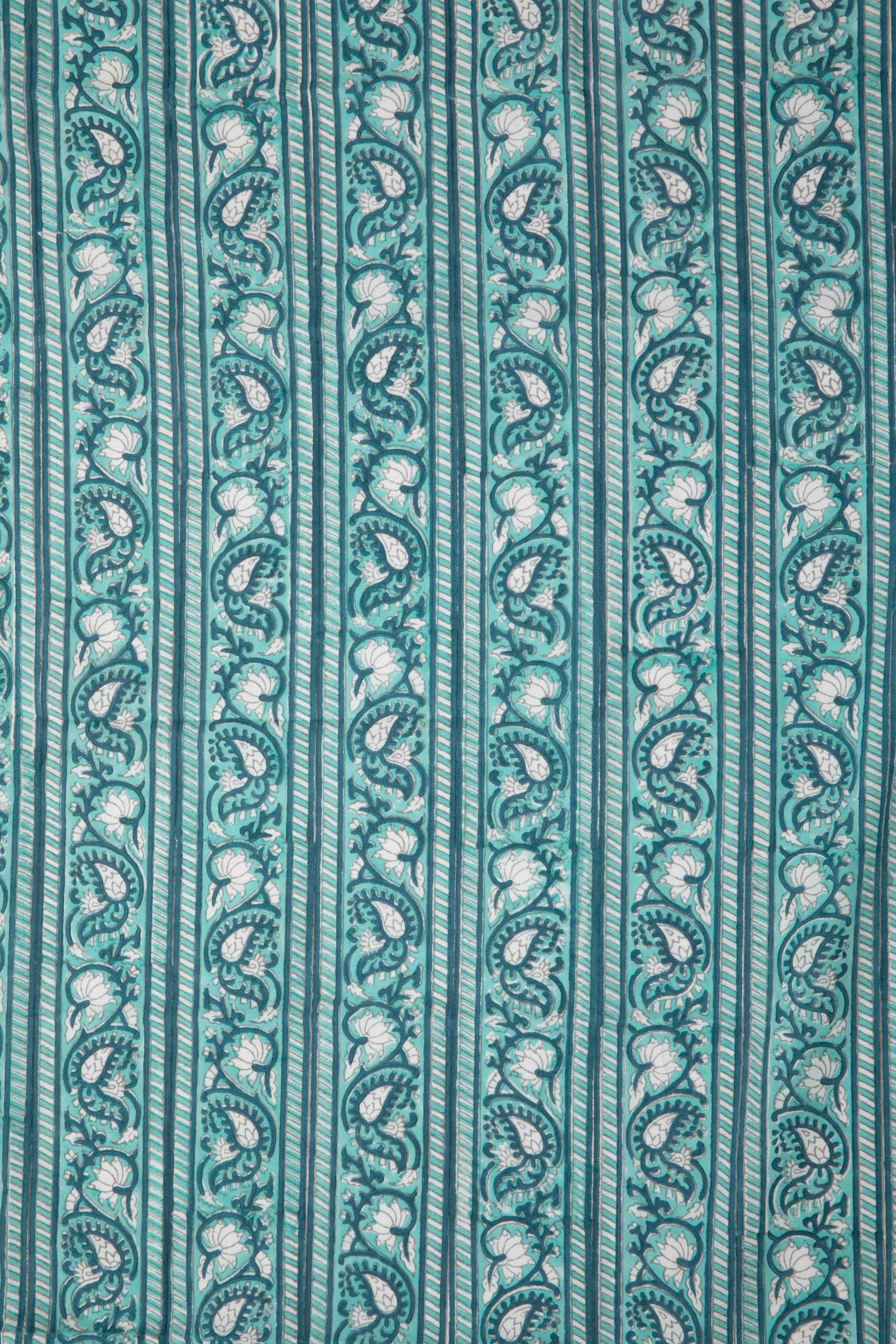 Siyahi - Teal Harmony – Sanganeri Block Print Fabric