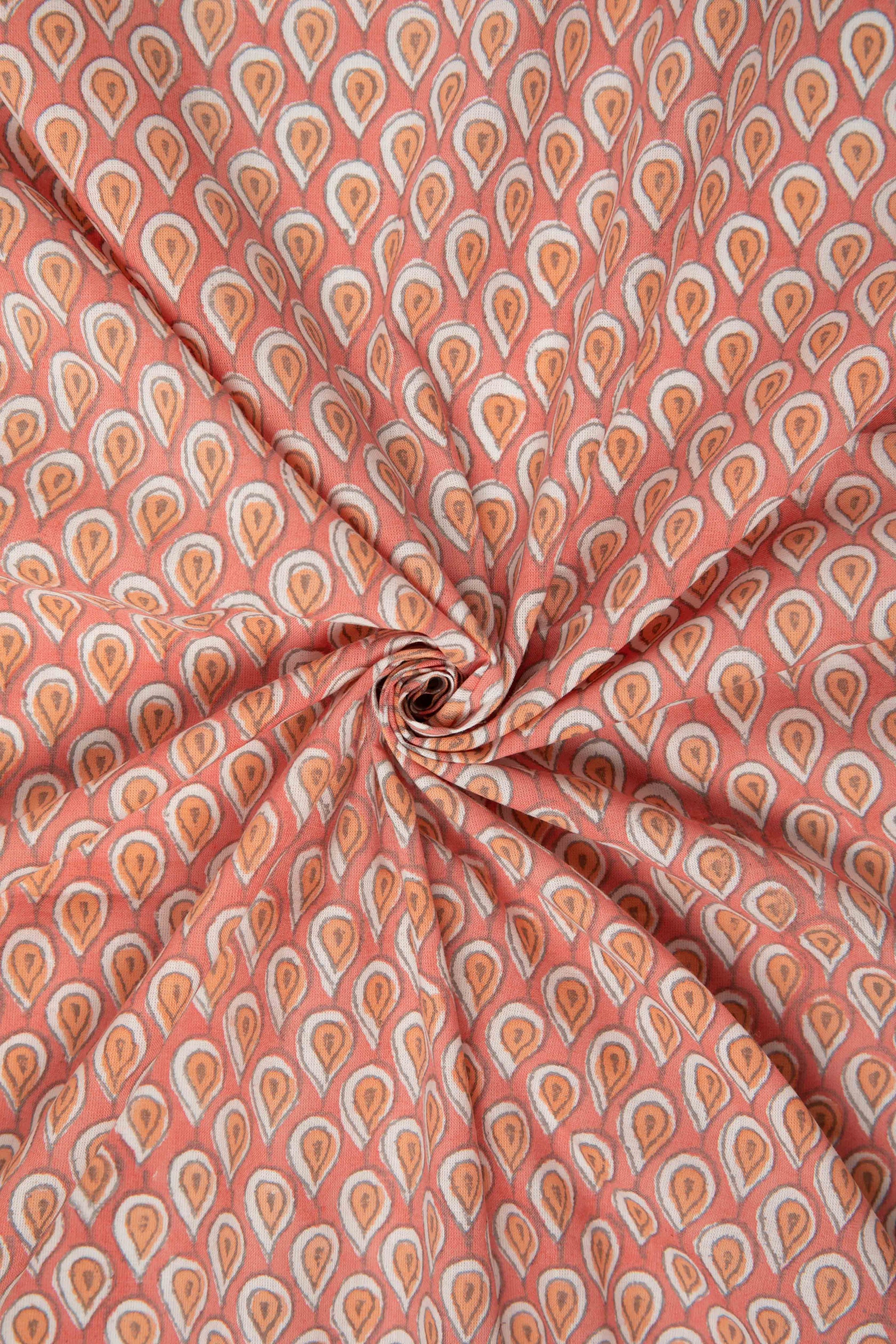 Siyahi - Elegance Blush Pink Cotton Fabric-Rutambhara-RUTAMBHARA
