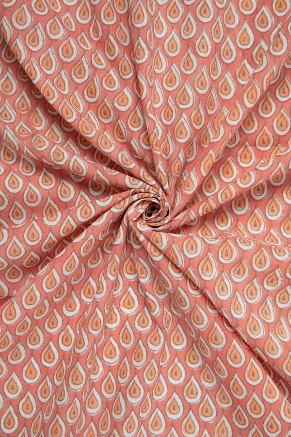 Siyahi - Elegance Blush Pink Cotton Fabric-Rutambhara-RUTAMBHARA