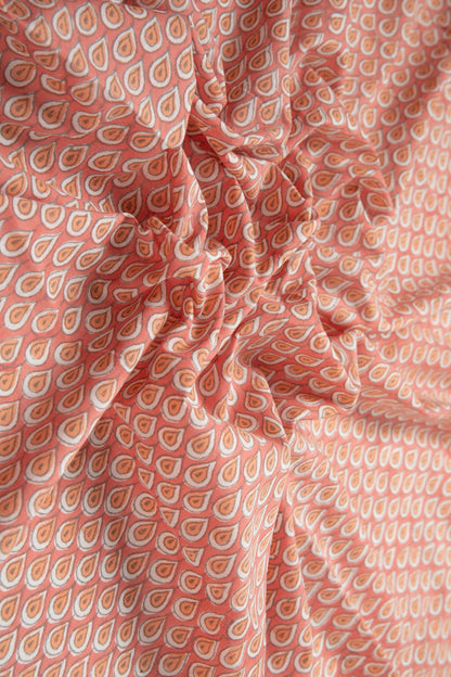 Siyahi - Elegance Blush Pink Cotton Fabric-Rutambhara-RUTAMBHARA