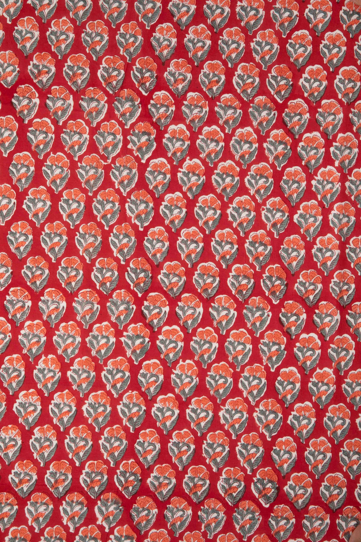 Siyahi - Heritage Bloom – Handprinted Sanganeri Cotton Fabric