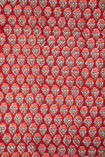 Siyahi - Heritage Bloom – Handprinted Sanganeri Cotton Fabric-Rutambhara-RUTAMBHARA