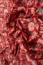 Siyahi - Blossoms Of Sanganeri Cotton Fabric-Rutambhara-RUTAMBHARA