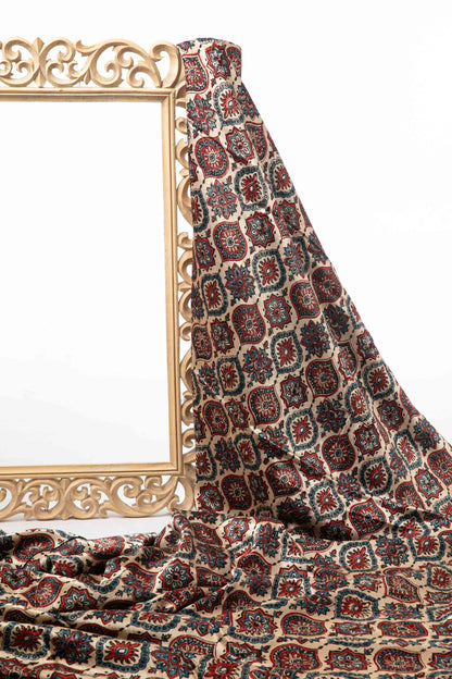 Ushraa-Majestic Mashru Ajrakh Elegance-Rutambhara-RUTAMBHARA