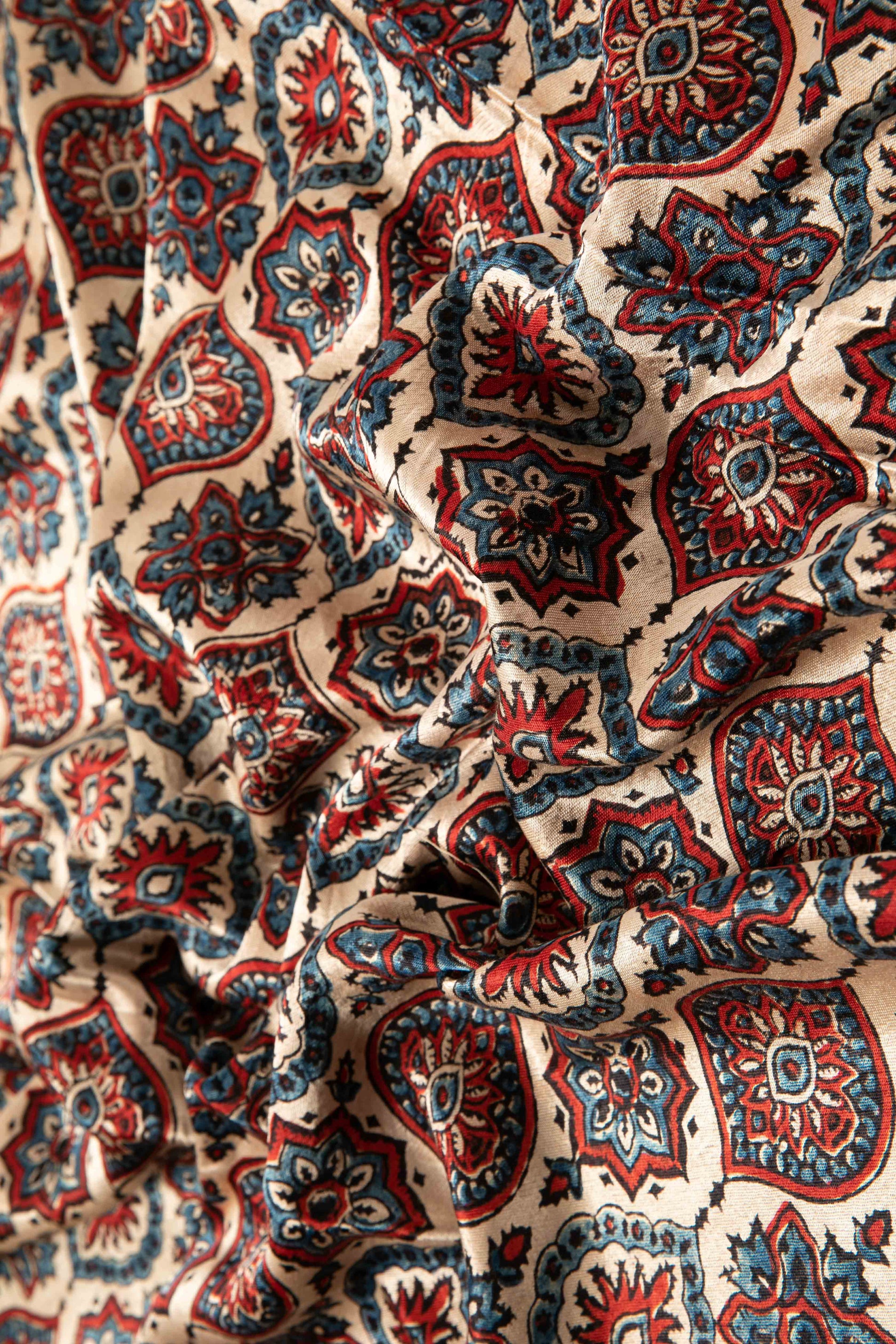 Ushraa-Majestic Mashru Ajrakh Elegance-Rutambhara-RUTAMBHARA