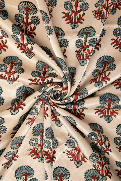 Ushraa - Elegant Ajrakh Mashru Fabric – Timeless Heritage in Silk & Cotton-Rutambhara-RUTAMBHARA