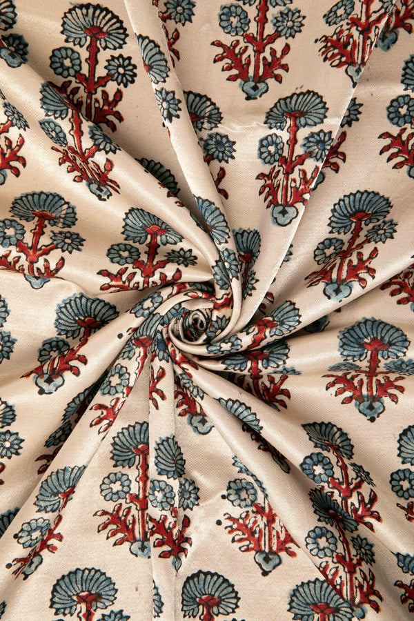 Ushraa - Elegant Ajrakh Mashru Fabric – Timeless Heritage in Silk & Cotton-Rutambhara-RUTAMBHARA