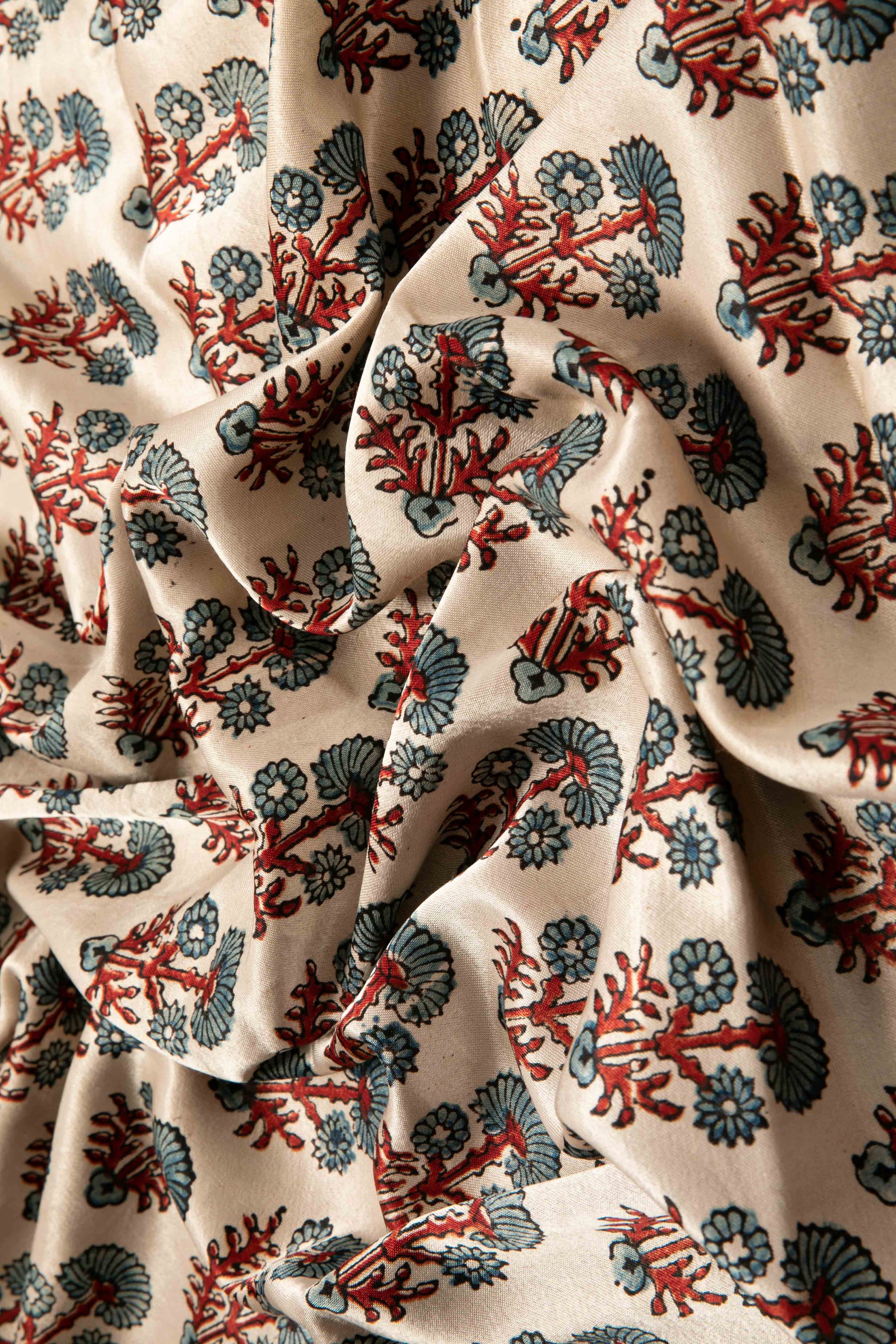 Ushraa - Elegant Ajrakh Mashru Fabric – Timeless Heritage in Silk & Cotton-Rutambhara-RUTAMBHARA