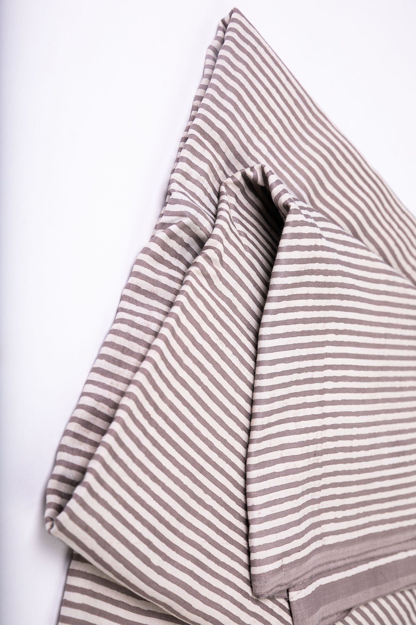 Elegant Handcrafted Striped Gaji Silk Fabric