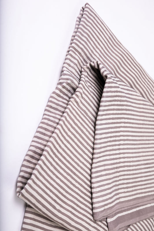 Elegant Handcrafted Striped Gaji Silk Fabric