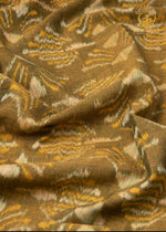 Krasha - Moss Olive and Ochre Handwoven Ikat Fabric