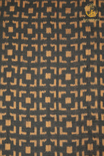 Krasha - Charcoal Black and Ochre Handwoven Ikat Fabric - 2.5 m