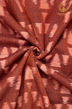 Krasha - Terracotta Rust & Blush Pink Handwoven Ikat Fabric - 2.5 m